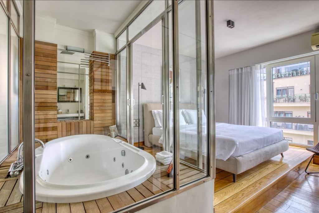 Sunny Luxury Loft,Stunning Acropolis View, Jacuzzi Leilighet Athen Eksteriør bilde